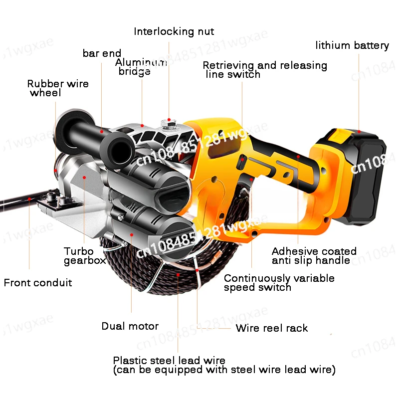 

Electric Threading Lithium Battery Automatic Pulling and Pulling Tool Wall Threading Machine