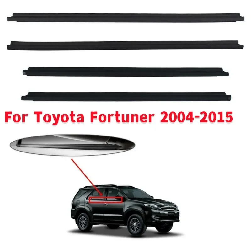 

4Pcs Car Window Outer Weatherstrip Side Door Moulding Trim Seal Waterproof Pressure Strip For Toyota Fortuner 2004-2015