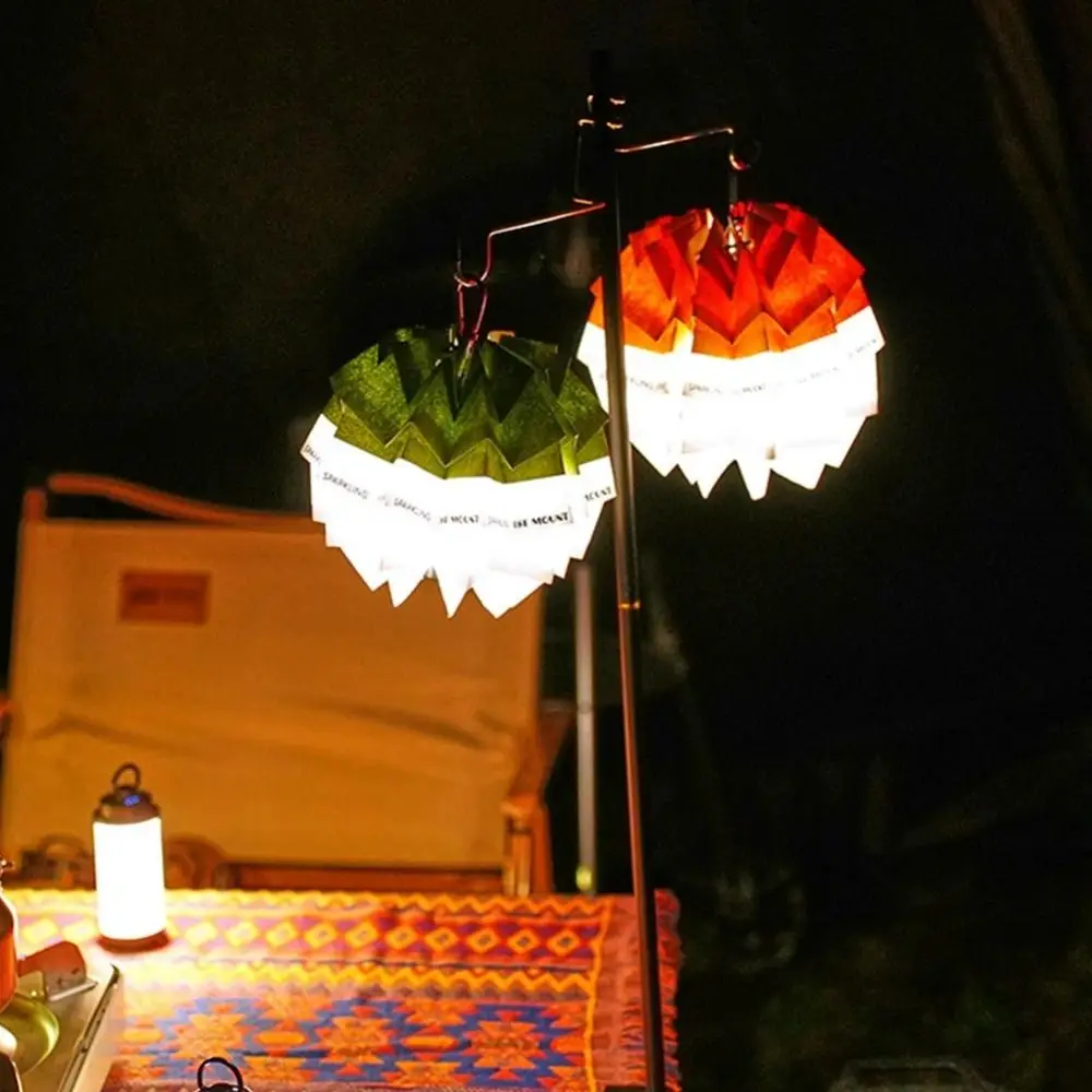 

New Outdoor Pinecone Paper Lamp Shade Waterproof Folding Light Shade Camping Hiking Adjustable Rope Camping Lamp Accessory