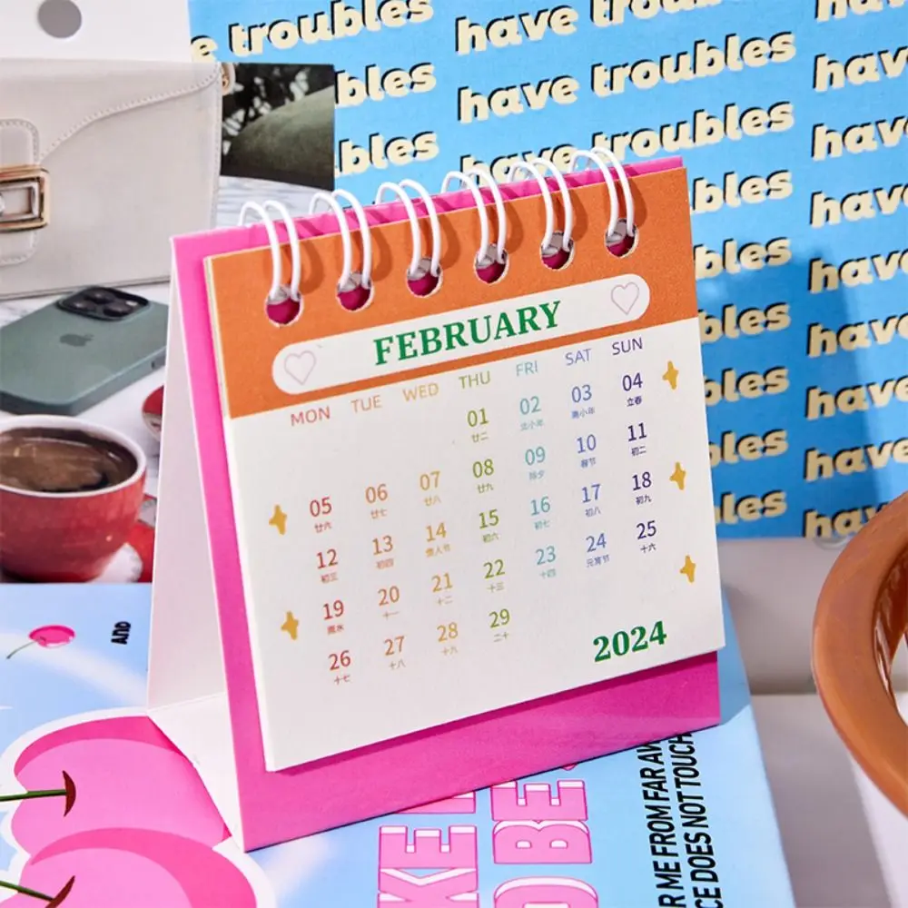 Mini Calendário Decorativo, Standing Desk, Programação Diária, Office Gift, Home Novidade Decor, Household, 2024