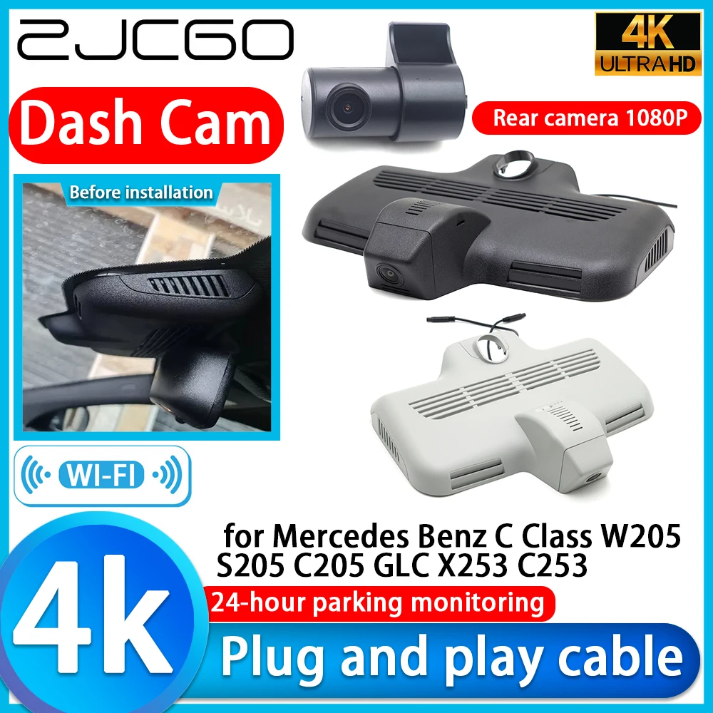 

ZJCGO for Mercedes Benz C Class W205 S205 C205 GLC X253 C253 4K DVR Dash Cam Car Camera 2160P Sony Lens Monitor Video Recorder