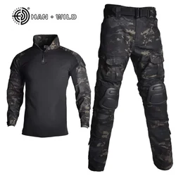 Outdoor Airsoft Paintball Clothing  Shooting Uniform Tactical Combat Camouflage Shirts Cargo Pants Elbow/Knee Pads Suits