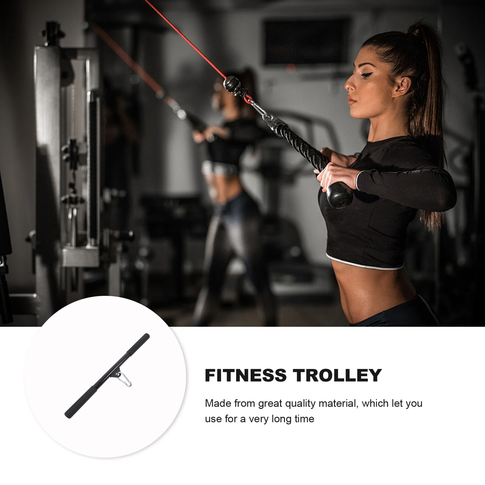 Fitness Trekstang Draagbare Spiertrainingsstang Voor Biceps Triceps Rugschouder Workout Spanningsaccessoires