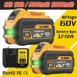 Batteria 60V per batteria Dewalt DCB200 12Ah/9.0Ah DCB606 DCB609 DCB205 DCB206 DCB209 DCB182 60V 12000mAh batteria MAX Power Tool