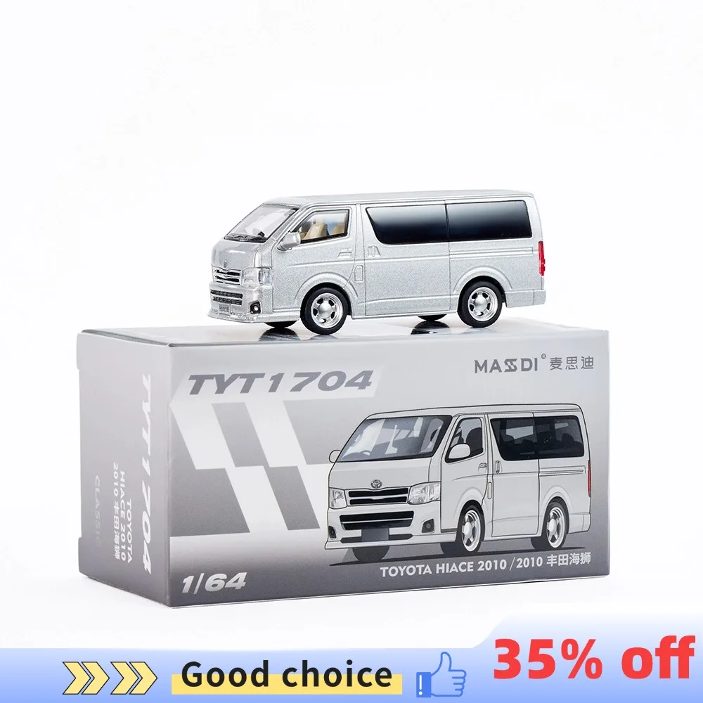 MASDI 1/64 2010 HIACE Silver Alloy Toy Car Model Motor Vehicle Diecast Metal Model Teenager Adults Gifts