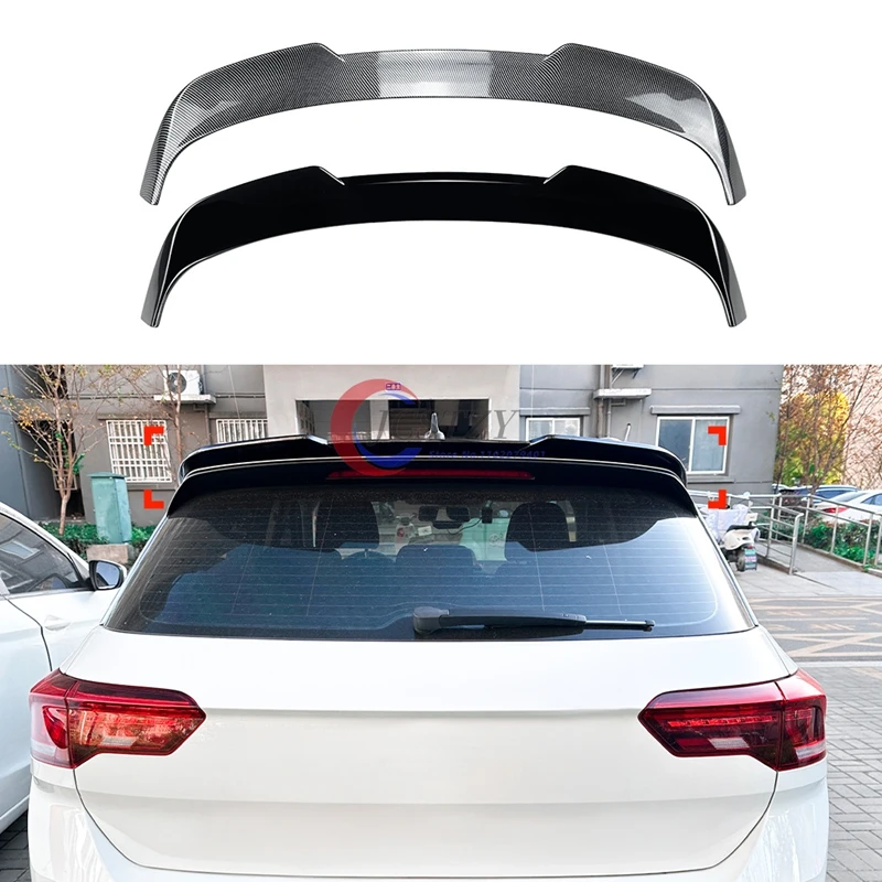 Gloss Black Rear Wing For VW T-ROC MK1 A11 TSI TDI R R-line SUV 2017-2024 Rear Roof Spoiler Caps Bodykits Tuning