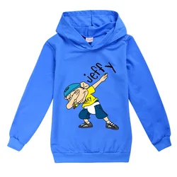 2022 Outono Anime Jeffy Puppet Hoodies Adolescente Meninos Hoodie Crianças Moletons Meninas Lazer Outwear Crianças Pullovers Streetwear