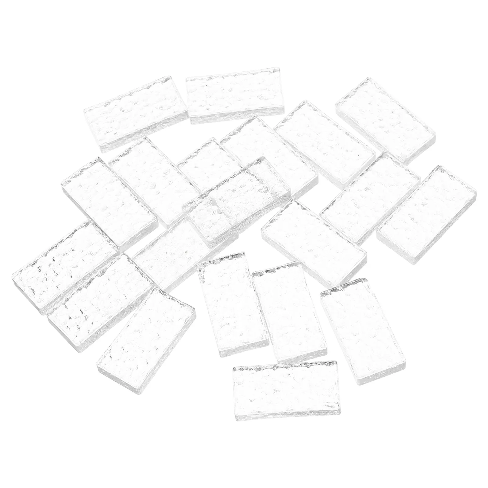 20Pcs Crystal Glass Brick Miniature Clear Rectangular DIY Mini Architecture Building Supplies Accessories Miniature Accessories view 2