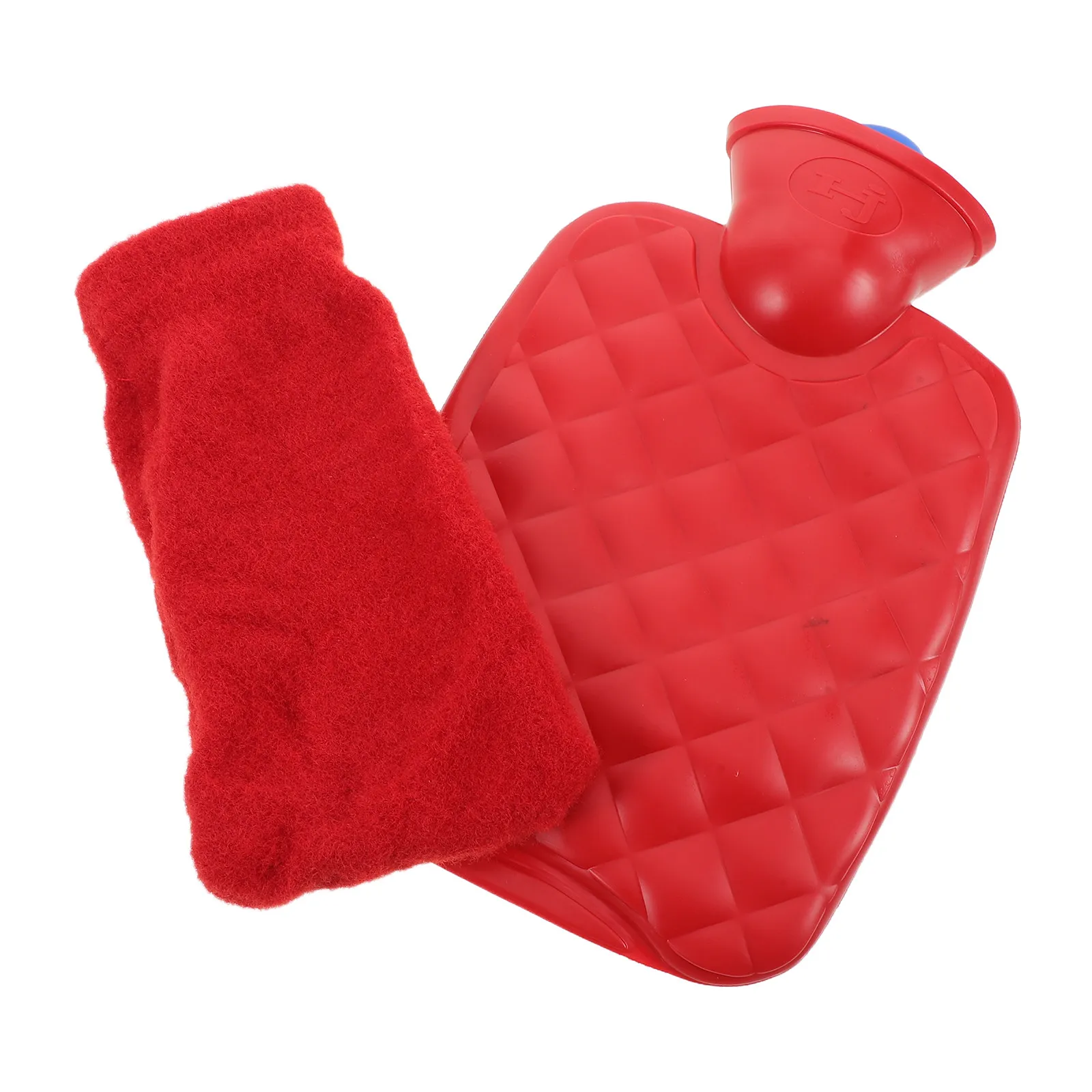 Portable Hot Water Bottle Red Refillable Water Injection Heating Bag Cute Soft Warm Pouch Hand Warmer Winter Gift for