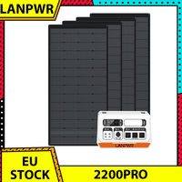 LANPWR 2200PRO 2200W Portable Power Station + 4x180W Solar Panels, Balcony Solar System, 6000 Cycles, with On-grid Inverter