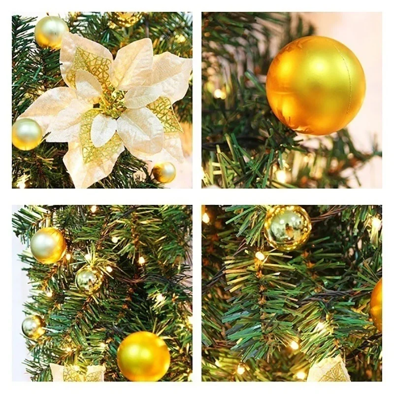 2.7m Luxury Rattan Artificial Wreath Christmas Decoration Fireplace Window Decoration Diy Christmas Supplies Home Decor