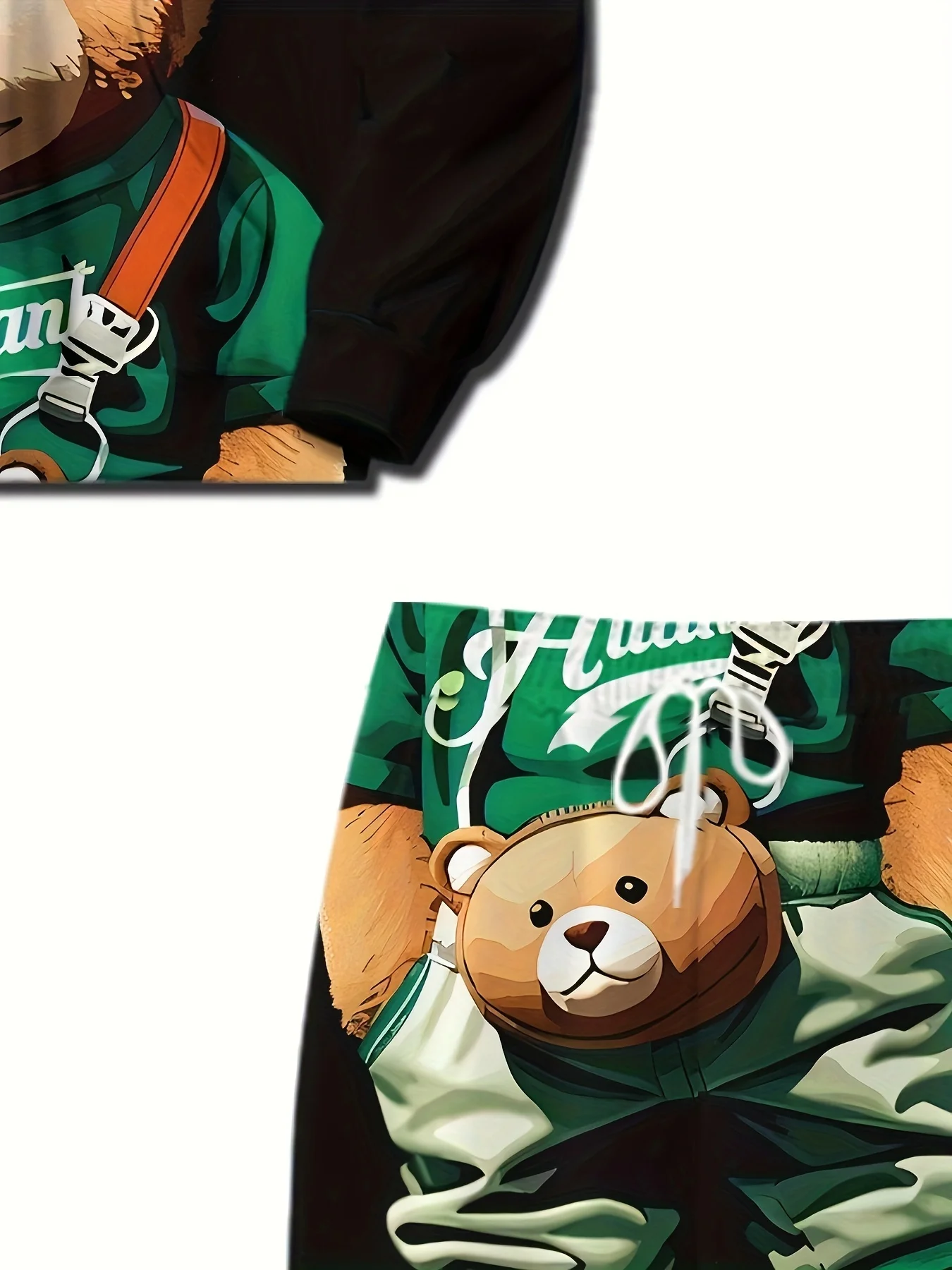 مجموعة هوديي الرجالية الجديدة لربيع وخريف 2025 عبارة عن مجموعة ملابس الشارع غير الرسمية والعصرية مع مطبوعات الدب