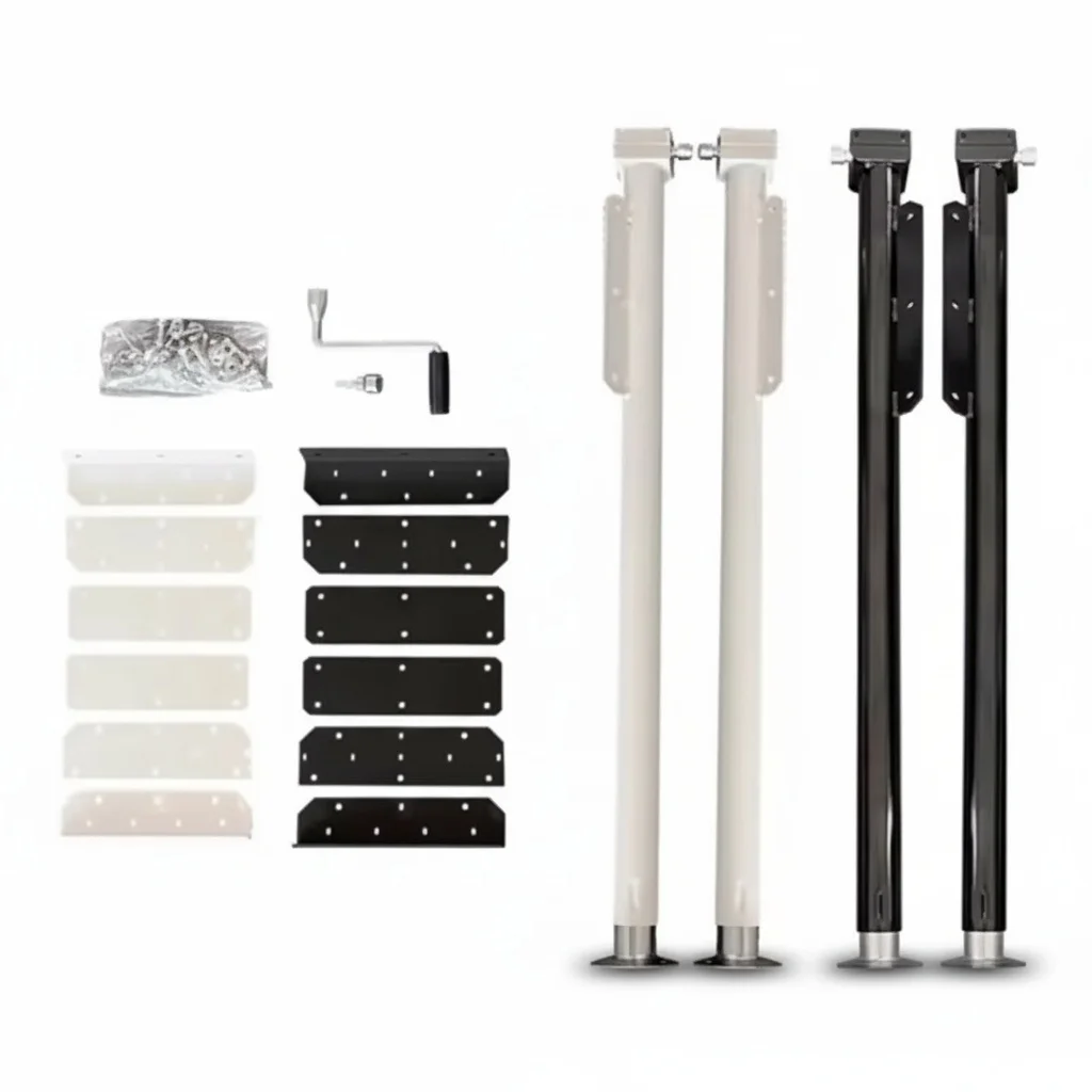 

Электрический домкрат для прицепов, 2 т, усиленный стальной, с автоматической стабилизацией, 18 дюймов/45,7 см, моторизованный подъемный домкрат, для автодомов, караванов, кемперов