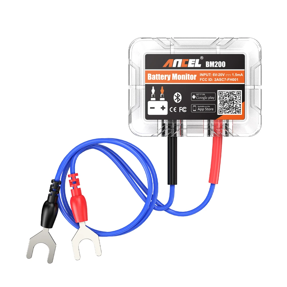 12V Batterie-Monitor ANCEL BM200 Kabellos Bluetooth 4.2 Auto-Batterie-App zur Überwachung des Batteriezustands Batterietester-Werkzeuge für Android IOS
