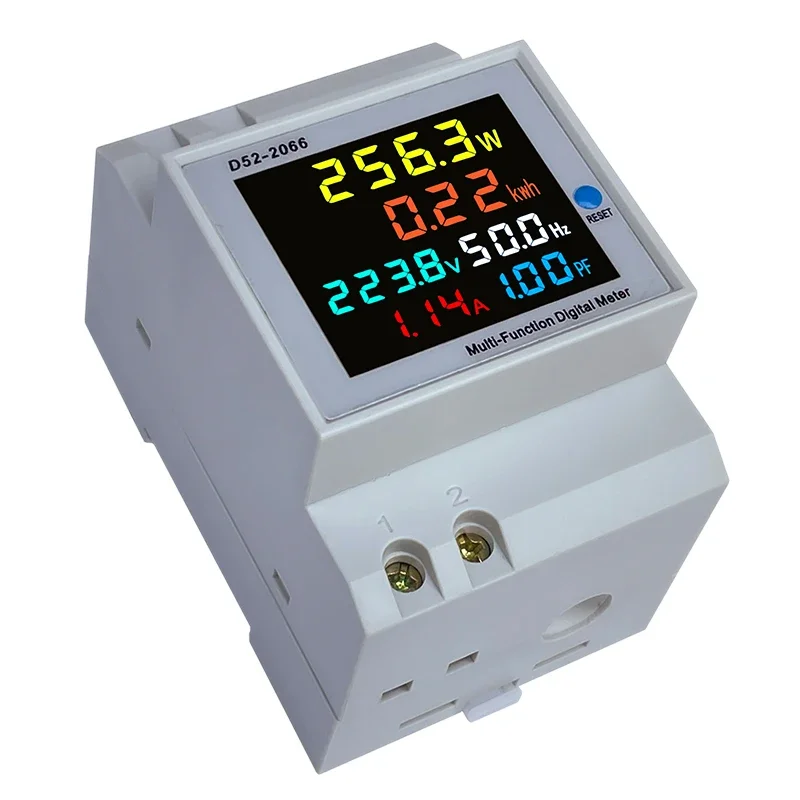 

Din Rail AC 220V 110V 40V~300V 100A Digital Ampermeter Power Energy Voltmeter Ammeter Volt Watt Kwh Frequency Power Factor Meter