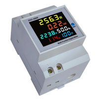 Din Rail AC 220V 110V 40V~300V 100A Digital Ampermeter Power Energy Voltmeter Ammeter Volt Watt Kwh Frequency Power Factor Meter