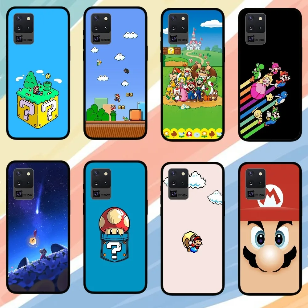 Game Super M-Marios B-Bross Phone Case For Samsung Galaxy S24 S23 S22 S21 S20 FE Note 20 Ultra 5G Black Phone Case