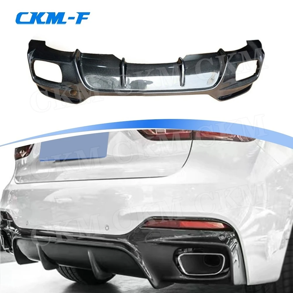 

Carbon Fiber Rear Diffuser Bumper Lip Chin For BMW X6 F16 M Sport 2015 - 2019 FRP Guard Car Styling Body kits Accessories