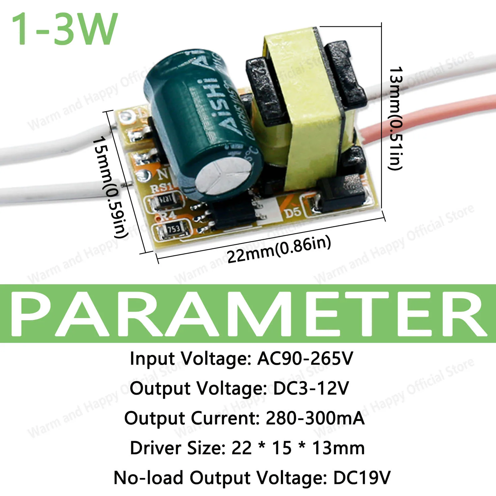 LED Power Driver 3W 5W 7W 12W 18W 25W 36W 200mA 250mA 300mA Suitable for LED Spotlight Lighting Transformer Adapter