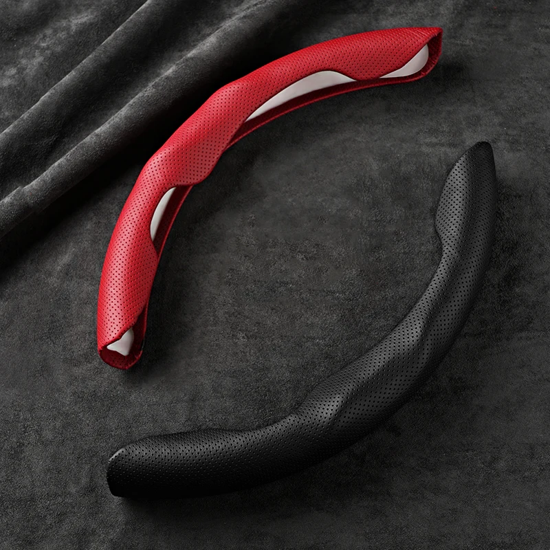 

38CM NAPPA Car Steering Wheel Booster Cover Universal Non-Slip Ventilate Auto Interior Steer Protector Decoration Accessories