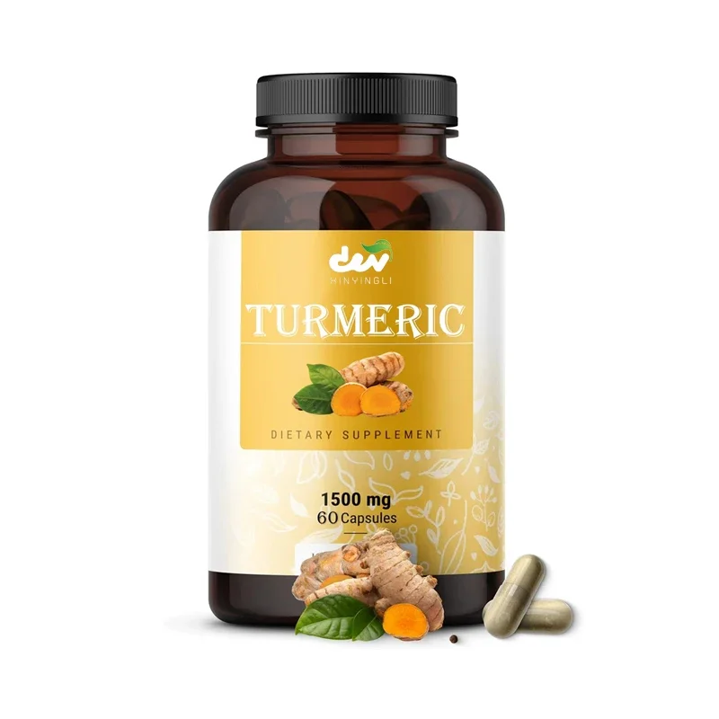 Curcumin Turmeric Capsules - 1500mg Curcuma Longa and Black Pepper Extract for Uric Acid & Digestive Support - Vegan, Non-GMO