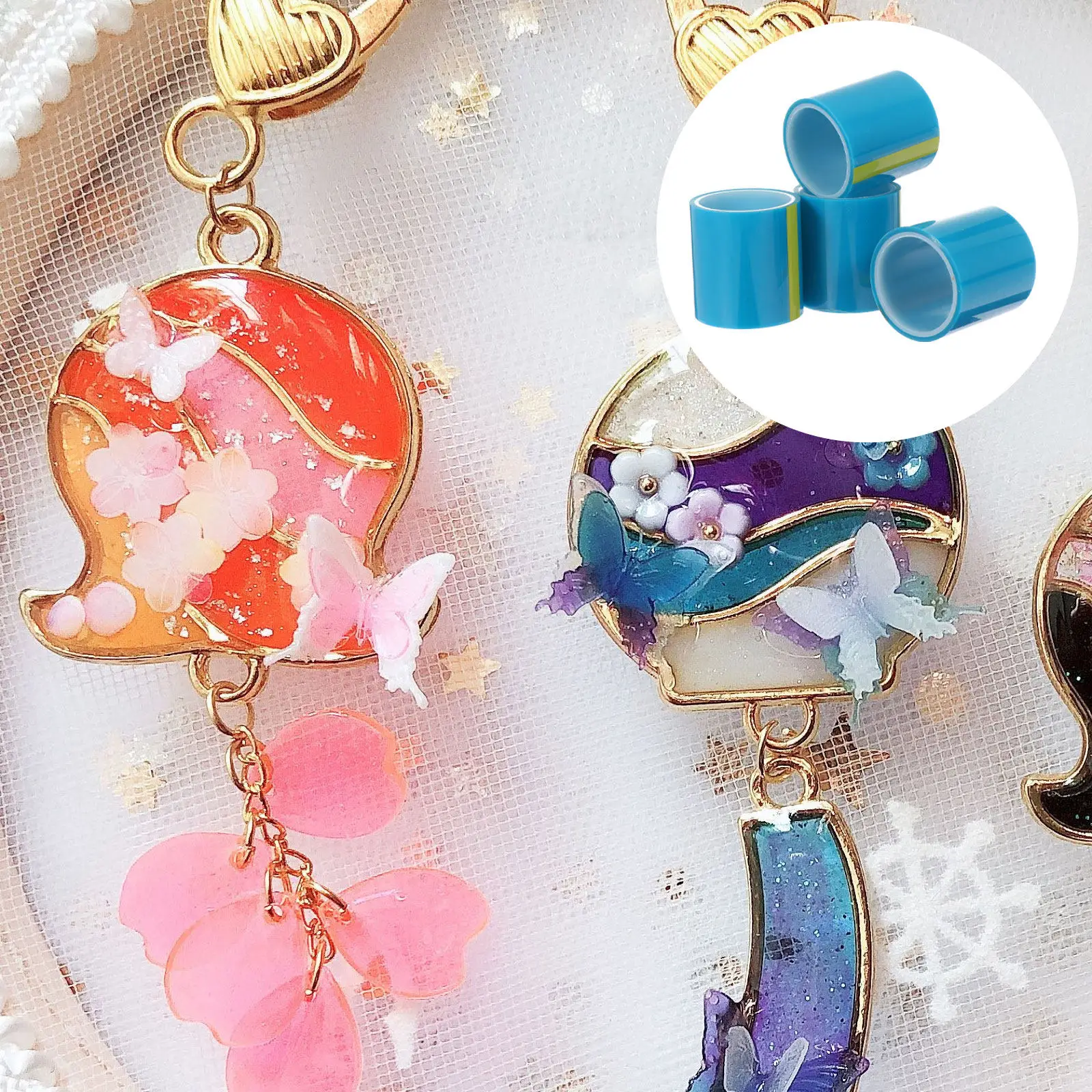 

4 шт. бесследной клейкой ленты для эпоксидной смолы, предотвращения протечек УФ-клея, инструмент для изготовления украшений своими руками, синяя бесшовная клейкая лента