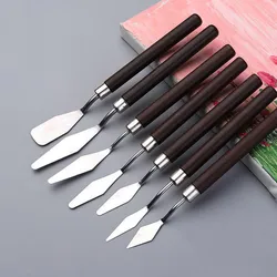 7 pz/set pittura a olio raschietto tavolozza coltello Watercolors Fine acrilico guazzo vernice spatola Pick strumenti di miscelazione del colore forniture artistiche