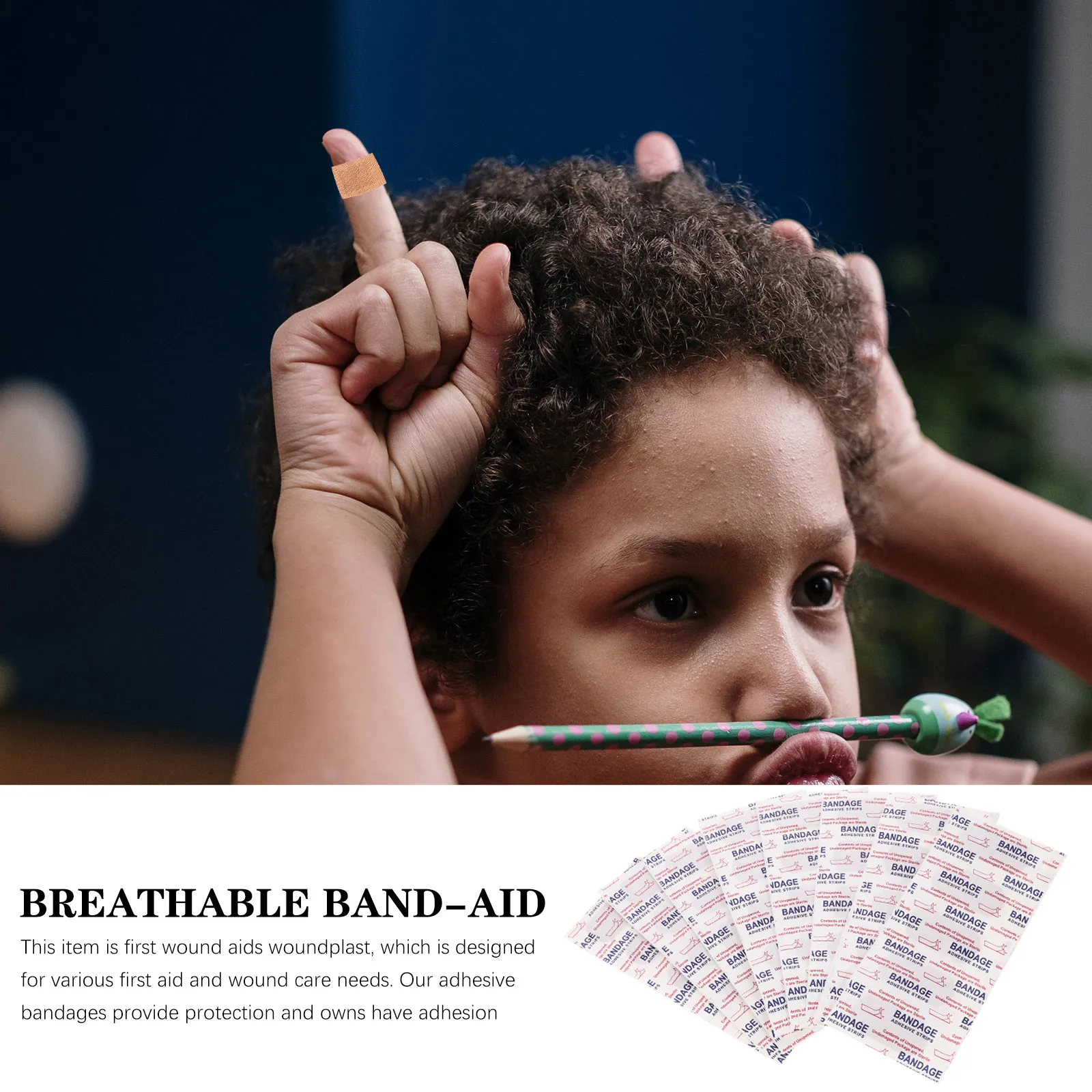 

100Pcs Comfortable Breathable Adhesive Bandages Elastic Fabric Flexible Wound Care Patches Hemostasis Protector for Daily First