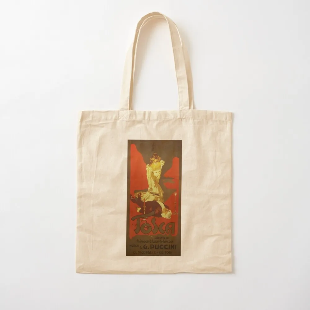 The Death of Scarpia (Poster of Puccini’s opera Tosca, 1899) Tote Bag Canvas bag for women Cloth bags large size bags