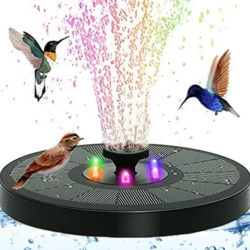 

Solar Fountain Outdoor Floating Solar Garden Water Fountain Pool Pond Bird Bath Solar Powered Fountain Waterfall Water Pump Led