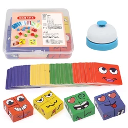 Kids Face Change Expression Puzzle Building Blocks Montessori Cube Table Game Toy Early Educational Toys for Boy s Children Gift