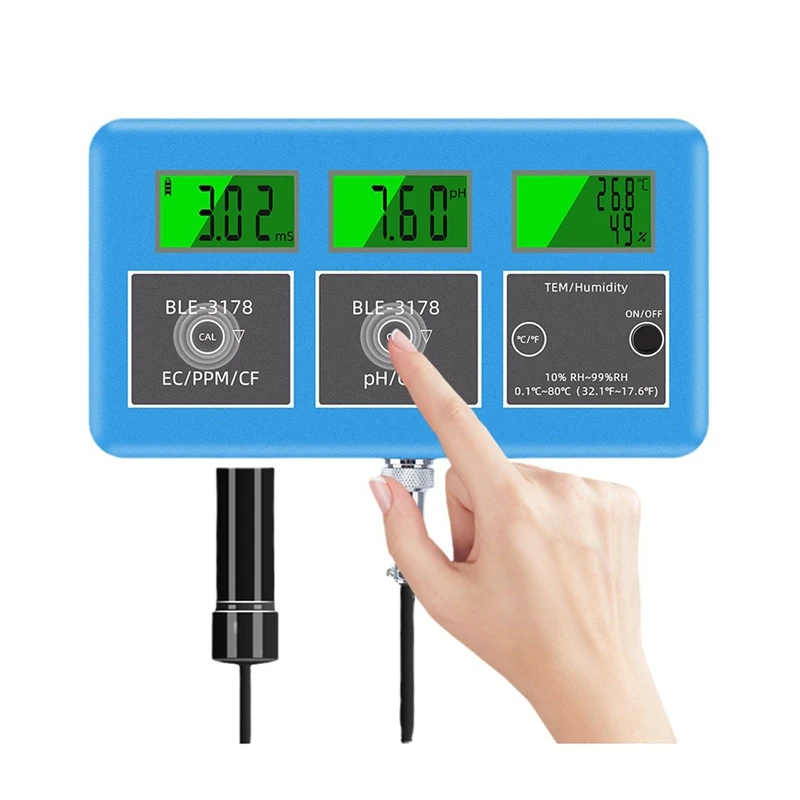 

ABCA-Wifi 7 In 1 Water Quality Tester PH ORP TDS EC Temp Humidity Meter Aquarium Online Analyzer Water Analyze Monitor