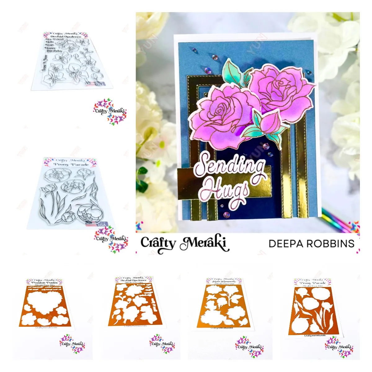 

Peony Parade Orchid Opulence Rose Rhapsody New Arrival Clear Stamps Metal Cutting Dies Sets for DIY Greeting Card Scrapbooking