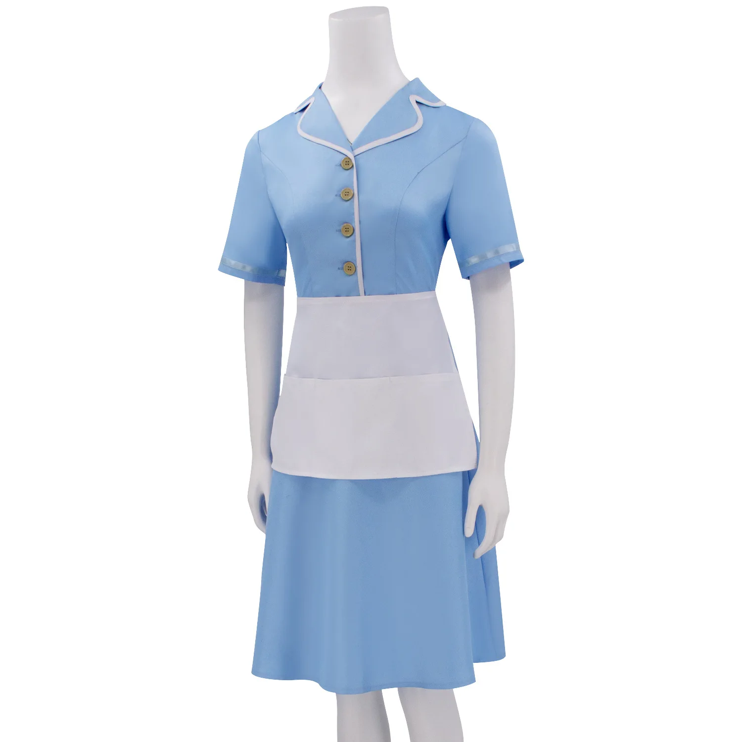 Women Halloween Clothing Theater Stage Performance The Musical Waitress Cosplay Jenna Blue Maid Dress Costume - view 2