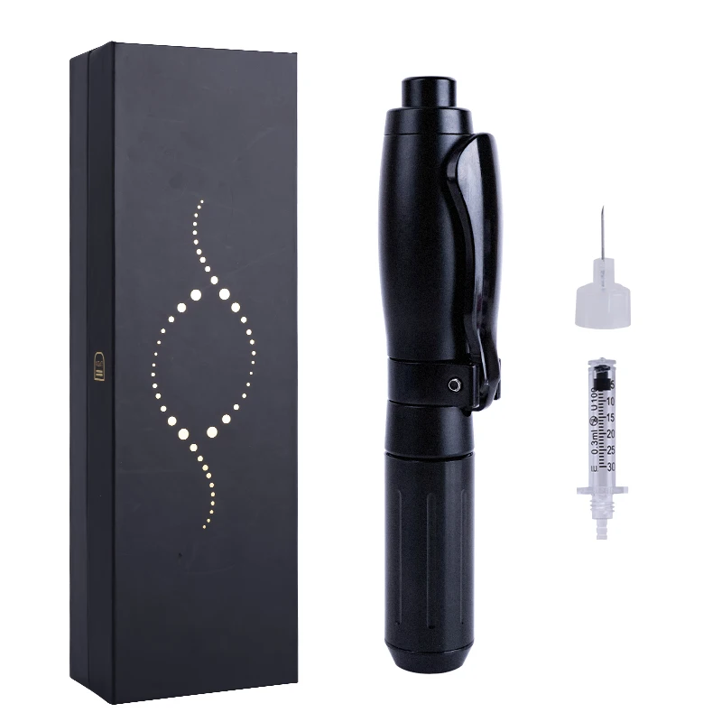 

Black 2 IN 1 0.3ML & 0.5ML Hyaluronic Acid Pen Injection Gun Needle-Free Atomizer Anti-Wrinkle Water Syringe For Face Care