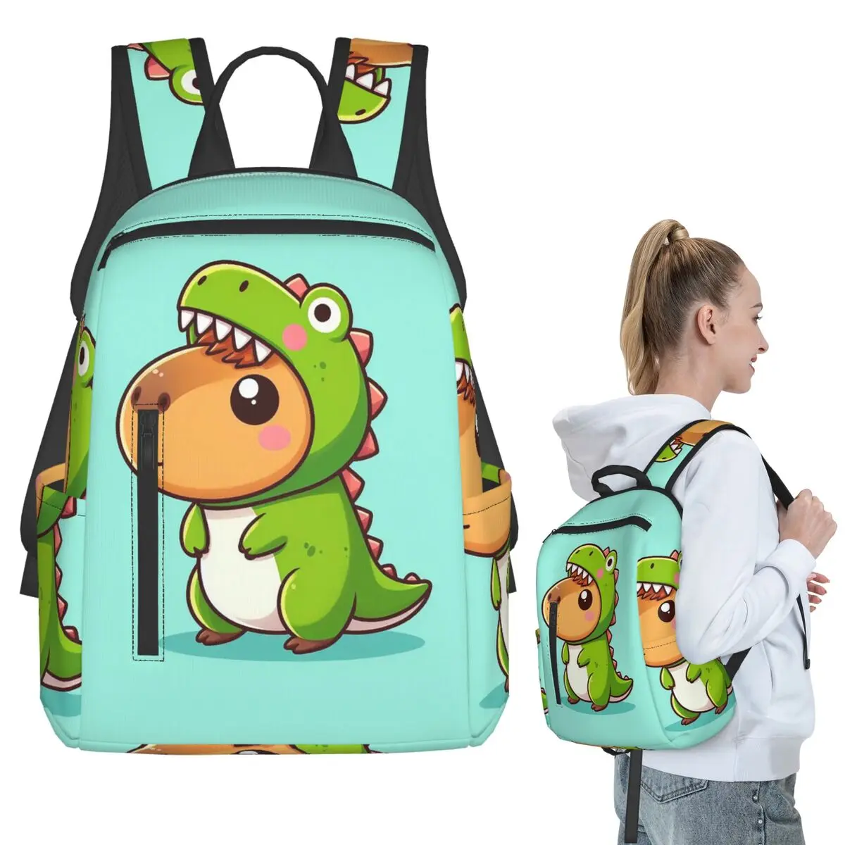 

Cute Capybara Loves Bubble Tea Backpack Student BookBag Kids School Bag Laptop Shoulder Bags Boys Girls