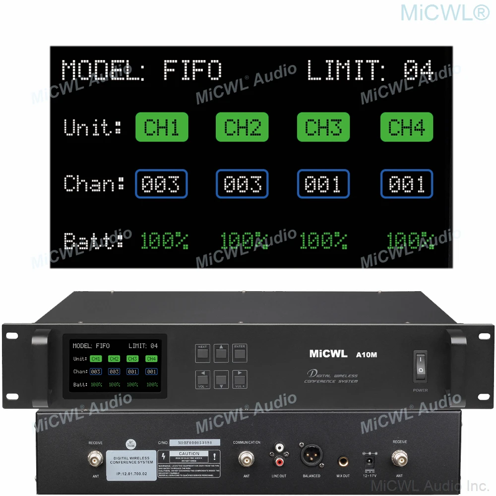 MiCWL Audio 20 Table Digital Wireless Conference Microphones System A10M Series 2 Chairman 18 Delegate