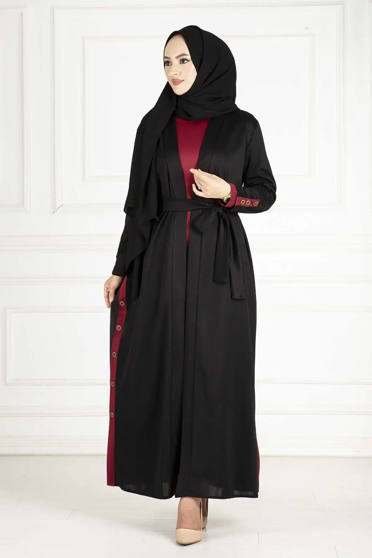 Women's Waist Belted Dual Suit Set Muslim fashion Muslim dress hijab dress Muslim üstleri women suit