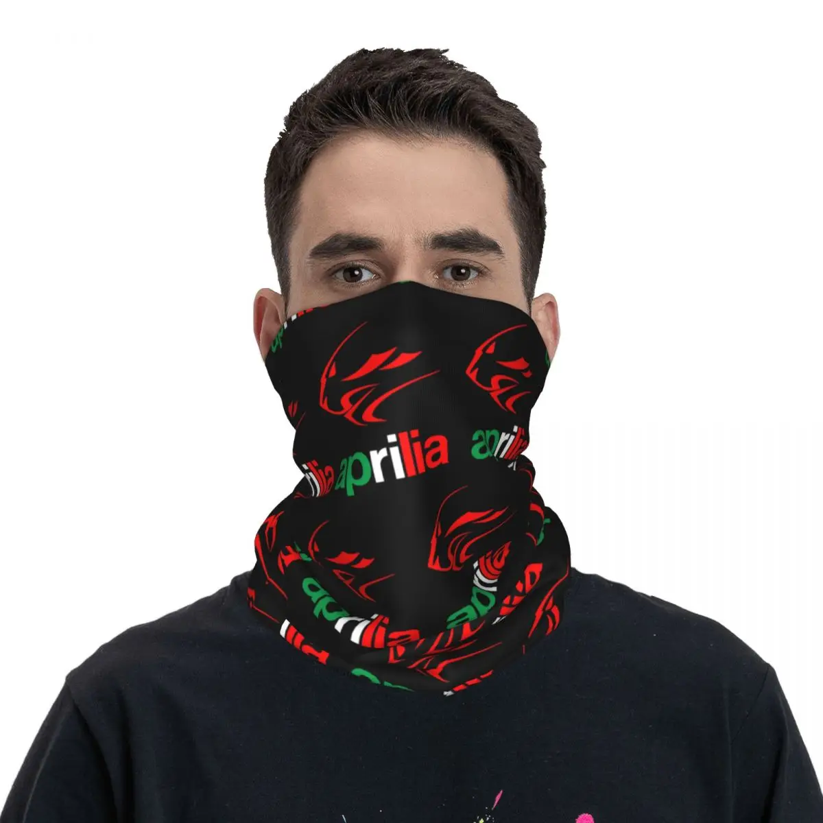 Adult Italy Sript Aprilia Motor cross motorcycle Bandana Merch Neck Gaiter Printed Mask Scarf Face Mask For Cycling Windproof