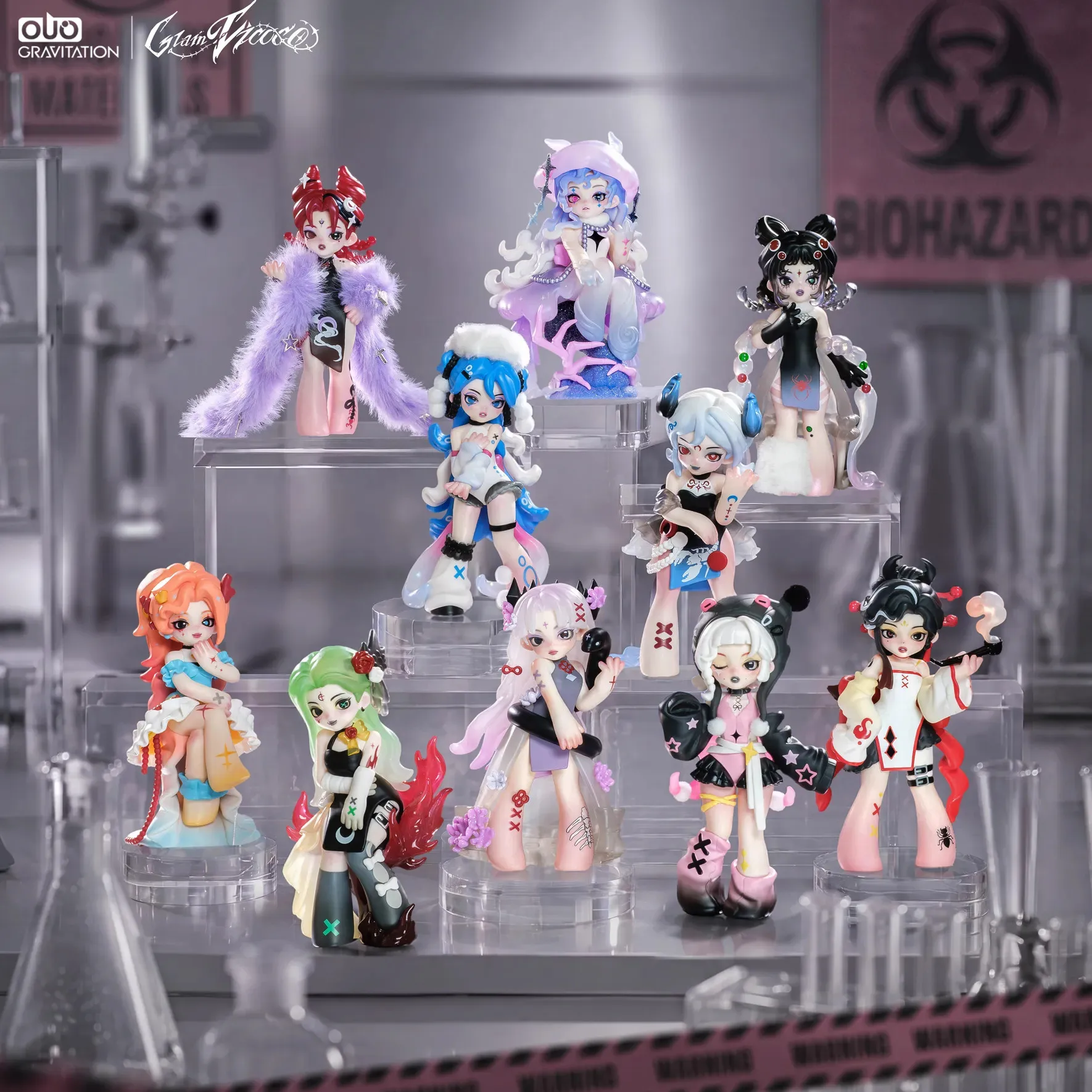 Auf Lager VICOCO Poison Experiment Series Blind Box 9+1 Designs PVC-Figur Dark Fantasy Labor-Schreibtisch-Deko Sammlerstück Geschenk für Fans