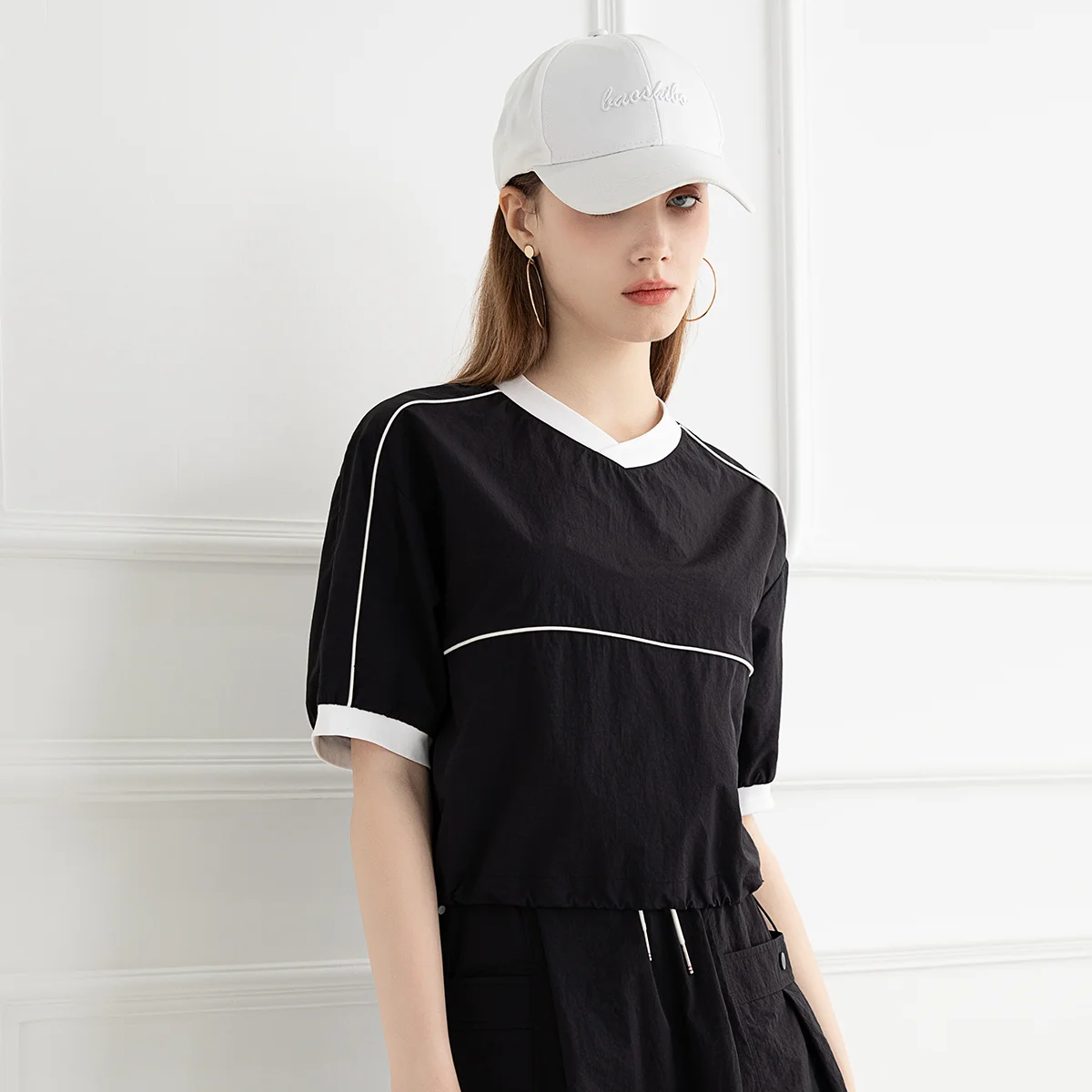 TC470 High-quality women\'s loose short sleeve top