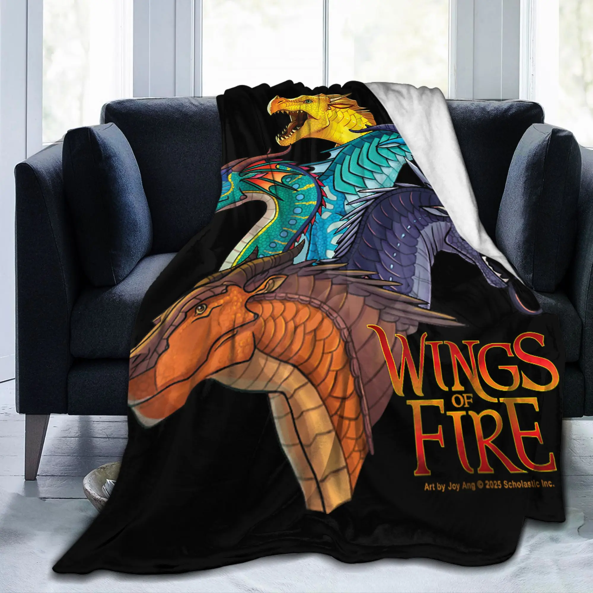 Wings of Fire Dragons Heads Blankets RainWing SkyWing Fuzzy Throw Blanket Bedding Portable Soft Warm Bedspreads Multifunction