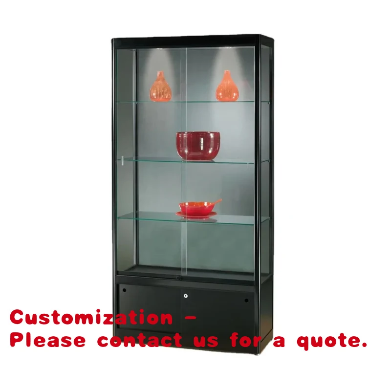 

Customize.Custom Aluminum Glass Display Cabinet With LED Lighting Jewelry Retail Store