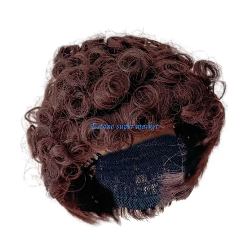 

090B Comfortable Baby Hat for Cosplay, Stylish Hair Accessory Infant Girls Boys Curly Hairpiece for Holiday Photographs