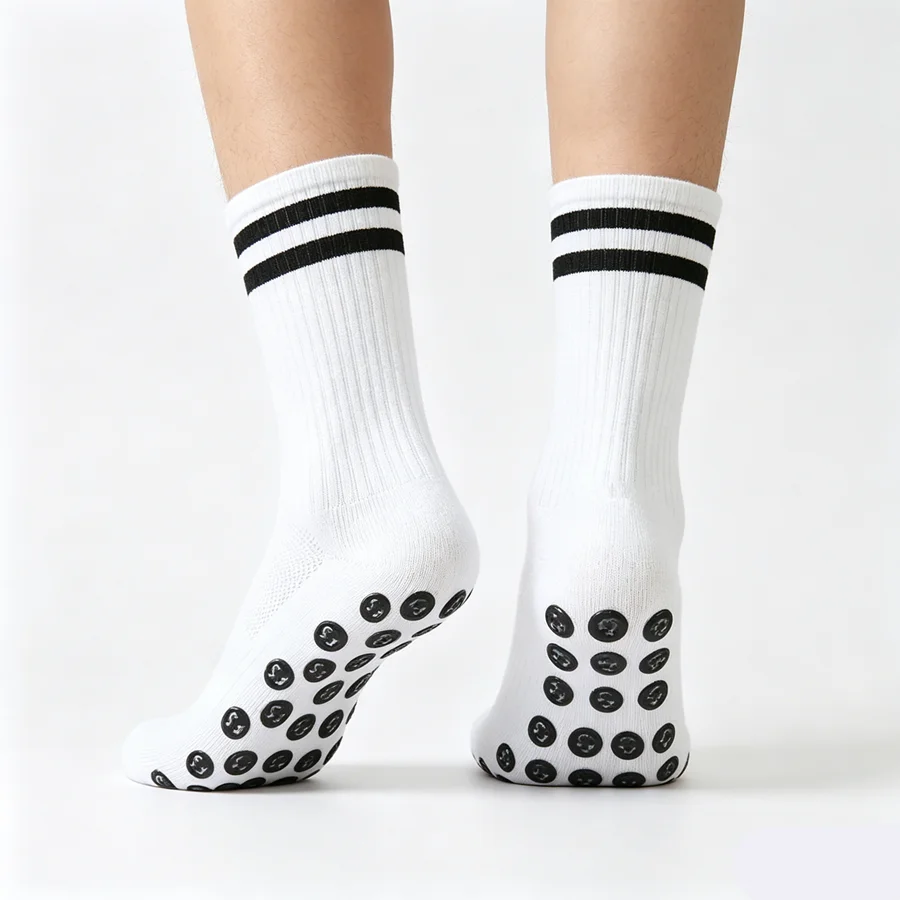 3/6/9pairs mens womens anti slip grip towel bottom professional breathable shockproof skateboard running athletic exercise socks view 3