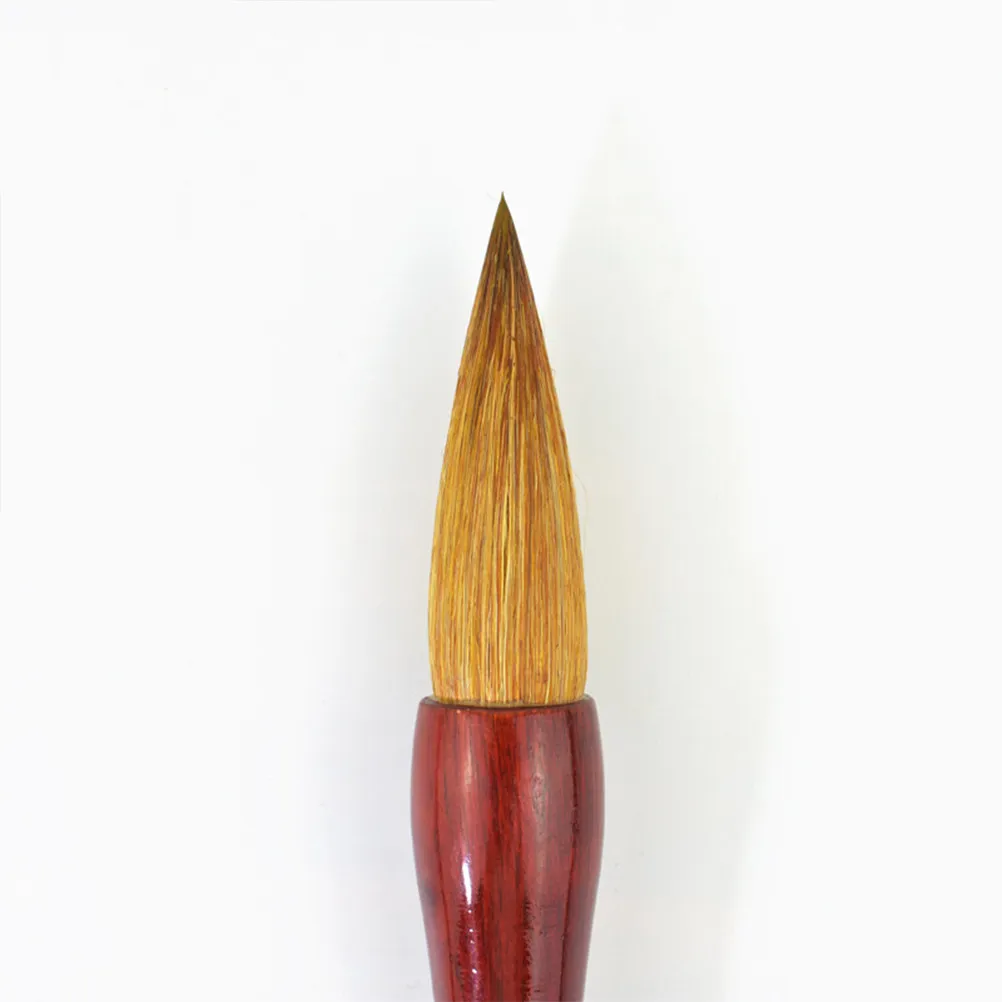 24Cm Premium Wolf Hair Calligraphy Brush Chinese Writing Brush for Ink Painting Drawing Beginners Practice Art Gift Brown