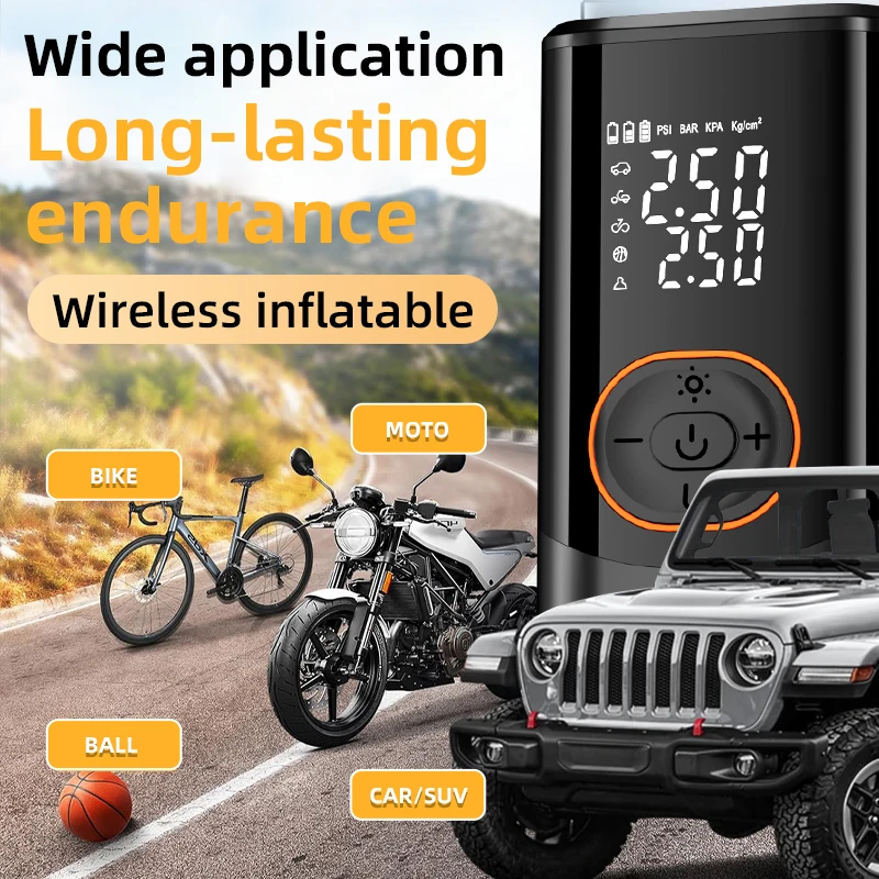 New Rechargeable Tire Inflator Electric Portable Inflator For Motorcycle Car Bicycle Air Compressor Football Ball Inflator Pump