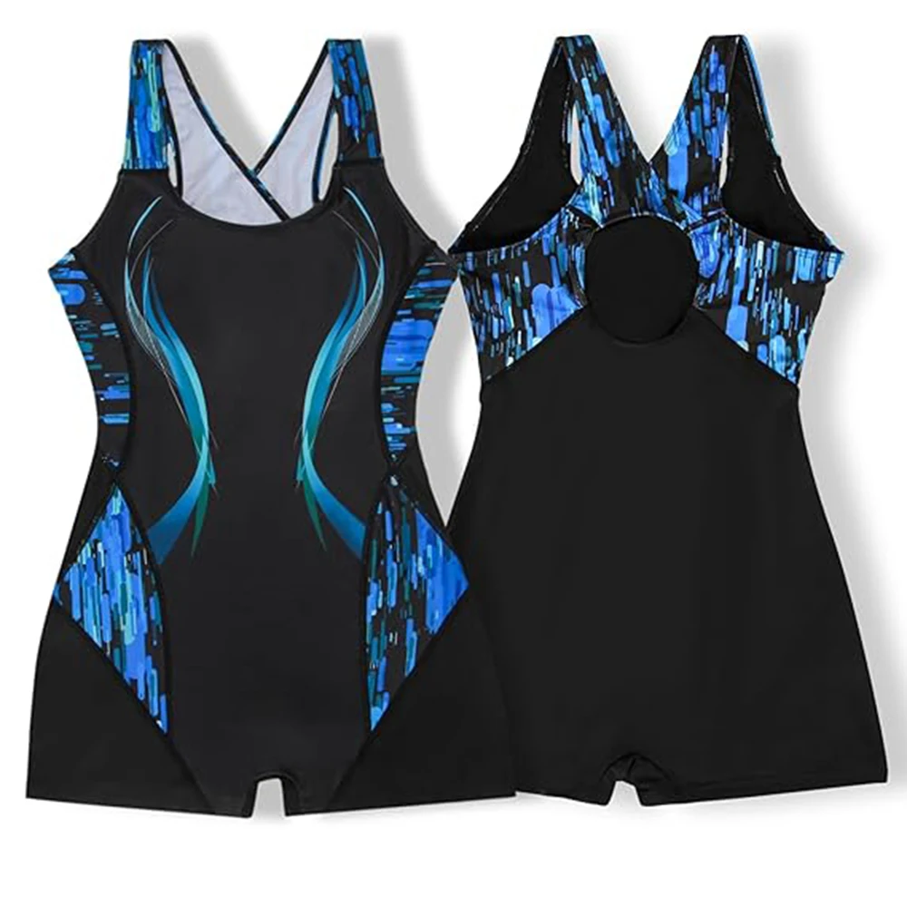 2026 Sporty Swimsuit Women One Piece Vintage Slim Swimwear Female Printed Bathers Bathing Swimming Swim Suit Beachwear XXL