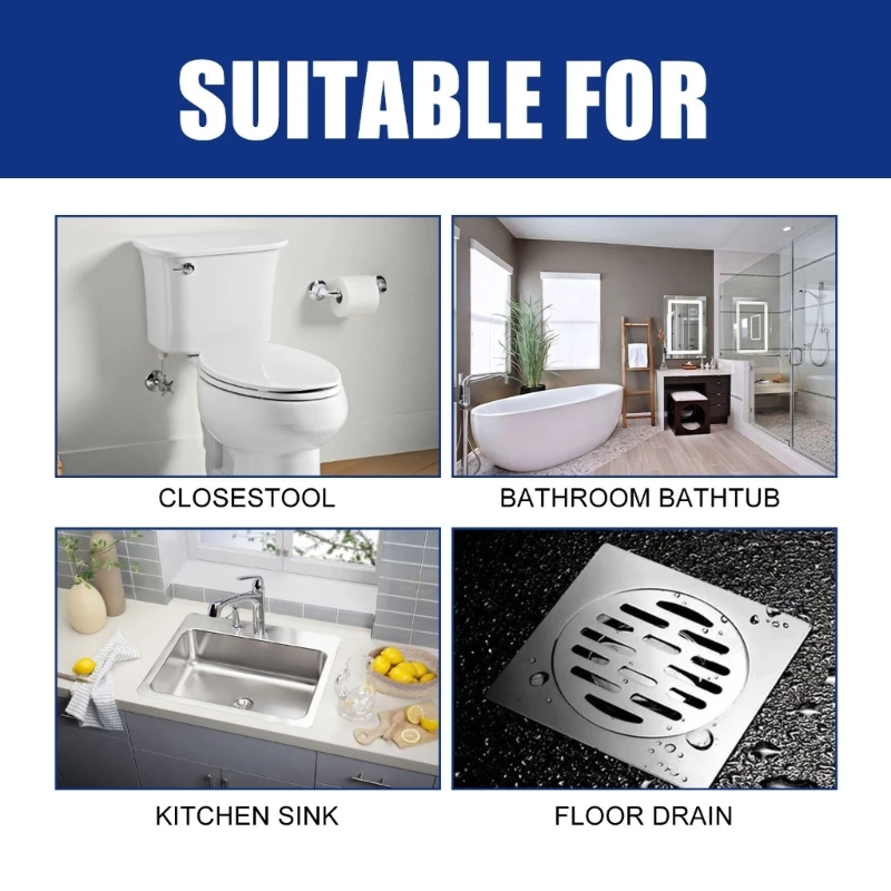 10pc Effective Sink Drain Powder Efficient Drain Unblockers Say Goodbye to Clogged Pipes in Kitchen,Bathroom,and Laundry