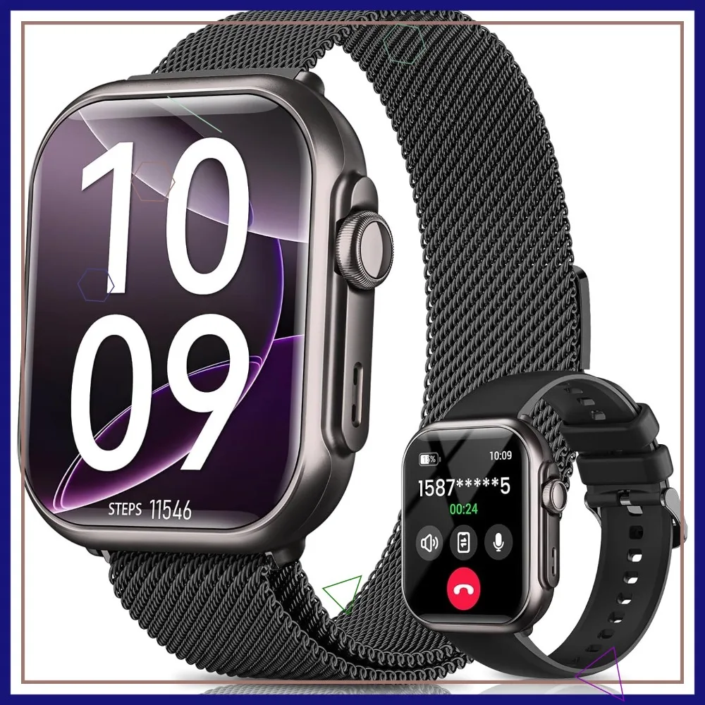 

Smart Watch with 30-Day Battery, 1.85" HD, IP68 Waterproof, Heart Rate & Blood Pressure Monitor for Android iOS
